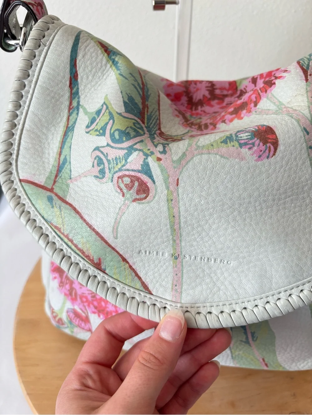 Aimee Kestenberg All For Love Floral Convertible Leather Crossbody Shoulder Bag